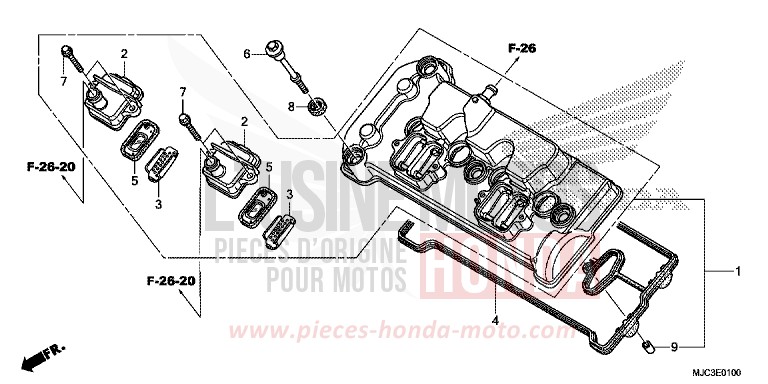 CYLINDER HEAD COVER for CBR600RR ABS VIBRANT ORANGE (YR250) from 2013
